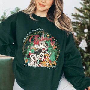 Vintage Walt Disney World Christmas shirt design with festive holiday themes for Disney fans.