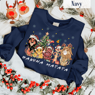 Hakuna Matata The Lion King Christmas Shirt | Mufasa, Simba, Timon, Pumbaa Holiday Tee