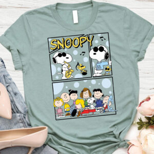 Trendy Snoopy Dancing Graphic T-Shirt – Fun Peanuts Characters Design for Casual Wear