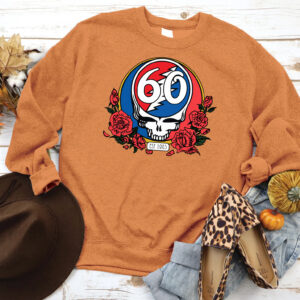 Grateful Dead 60th Anniversary T-Shirt – Iconic Skull & Roses Design