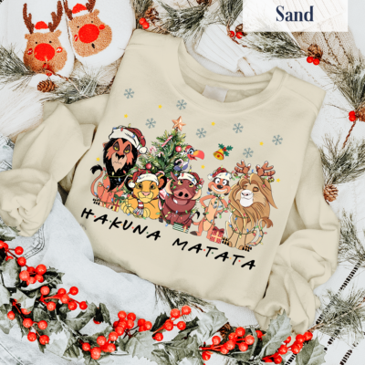 Hakuna Matata The Lion King Christmas Shirt | Mufasa, Simba, Timon, Pumbaa Holiday Tee