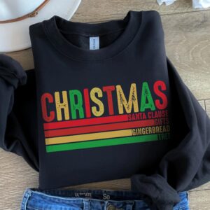 Christmas Quotes Sweatshirt – Stacked Holiday Things Sweater, Perfect for Christmas Lovers