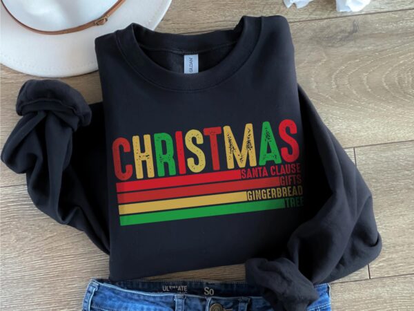 Christmas Quotes Sweatshirt – Stacked Holiday Things Sweater, Perfect for Christmas Lovers