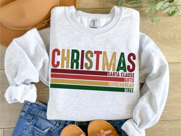 Christmas Quotes Sweatshirt – Stacked Holiday Things Sweater, Perfect for Christmas Lovers