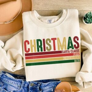 Christmas Quotes Sweatshirt – Stacked Holiday Things Sweater, Perfect for Christmas Lovers