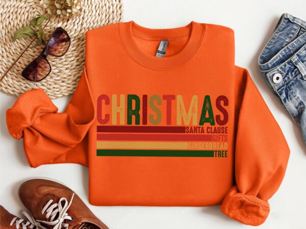 Christmas Quotes Sweatshirt – Stacked Holiday Things Sweater, Perfect for Christmas Lovers