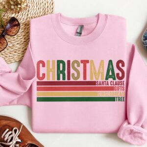 Christmas Quotes Sweatshirt – Stacked Holiday Things Sweater, Perfect for Christmas Lovers