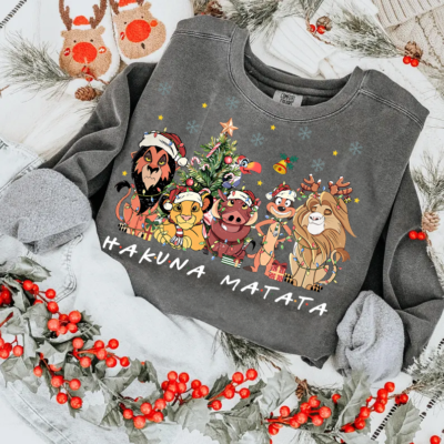 Hakuna Matata The Lion King Christmas Shirt | Mufasa, Simba, Timon, Pumbaa Holiday Tee