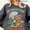 Mickey Christmas 'Oh What Fun It Is To Ride' shirt, perfect for Disney fans celebrating the holidays at Jolllywood Nights and Hollywood Studios