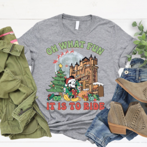 Festive Disney holiday sweatshirt featuring Mickey and holiday-themed designs for Jolllywood Nights at Disneyworld