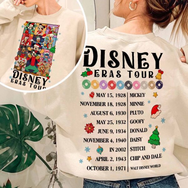 Front view of Magical Vintage Disney Christmas Era Sweatshirt, perfect for holiday parties