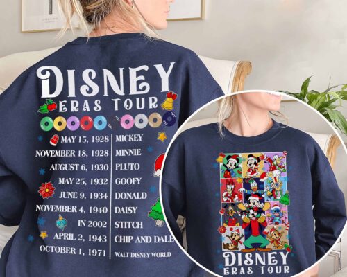 Back view of two-sided Vintage Disney Christmas Era Sweatshirt