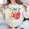 Mickey and Minnie coquette bow Christmas lights shirt - Disney holiday style