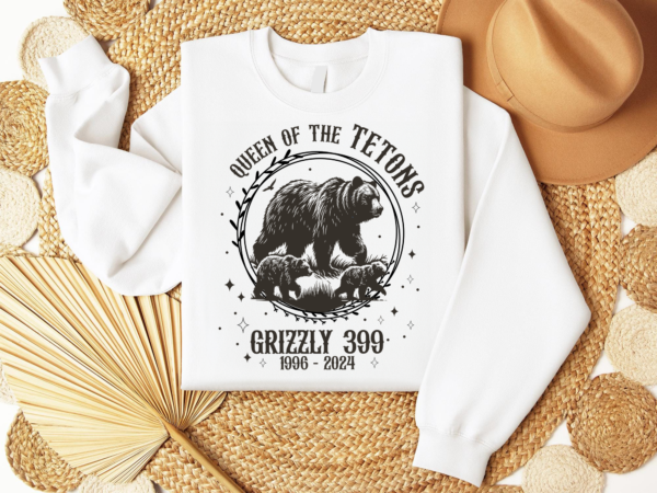 Grizzly 399 Queen of the Tetons Shirt in Comfort Colors, tribute to Yellowstone’s famous bear