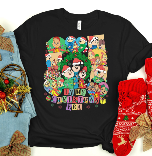 The Chipmunks Christmas Era Sweatshirt featuring Chipmunks and holiday decorations