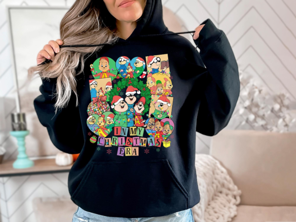 The Chipmunks Christmas Era Sweatshirt featuring Chipmunks and holiday decorations