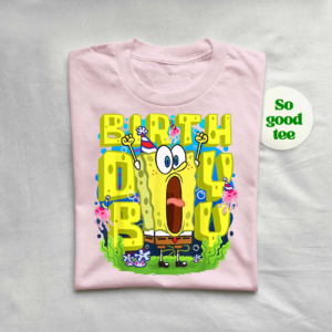 Fun SpongeBob birthday shirt for kids and cartoon fans