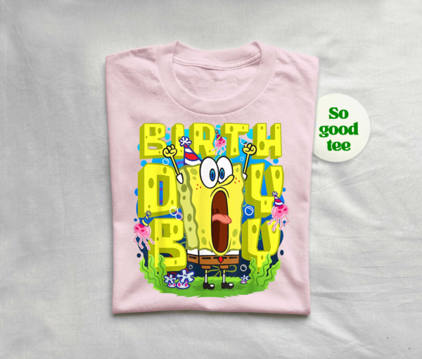 Fun SpongeBob birthday shirt for kids and cartoon fans