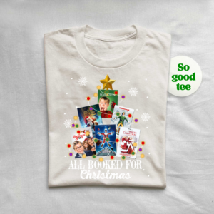 Close-up of Christmas 90s Movies Sweater design with holiday film references