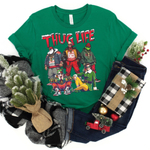 Funny Thug Life Christmas sweatshirt featuring holiday-inspired graphics