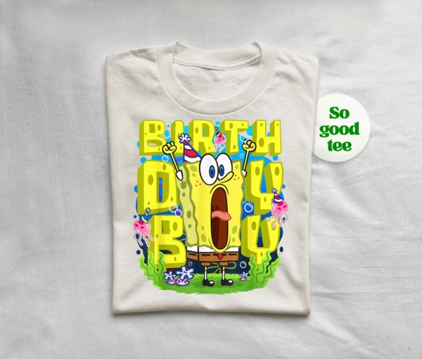 SpongeBob Birthday Boy Shirt with festive cartoon design