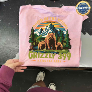 Queen of the Tetons Grizzly 399 Shirt with bear graphic and National Park tribute