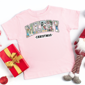 Close-up of Disney Merry Christmas Sweatshirt with Mickey and Friends holiday design