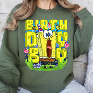 SpongeBob-themed Birthday Boy shirt ideal for parties and celebrations