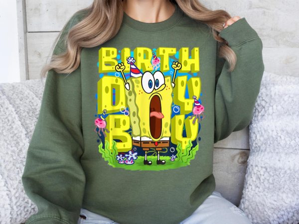 SpongeBob-themed Birthday Boy shirt ideal for parties and celebrations