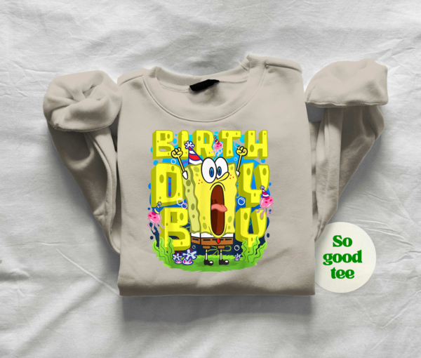 Fun SpongeBob birthday shirt for kids and cartoon fans