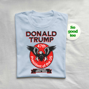 atriotic Trump 47th President tee featuring American eagle graphic