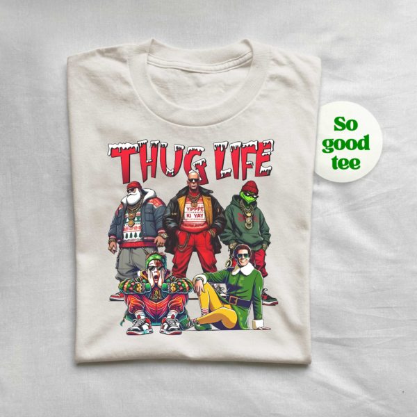 Thug Life Christmas shirt folded, perfect for holiday gift giving