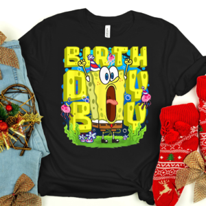 Festive SpongeBob Birthday Boy tee with colorful design