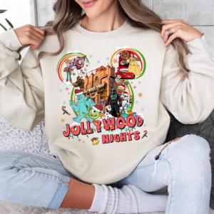 Disney Jollywood Nights Christmas Shirt featuring festive Disney design for family vacations