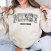 Close-up of Disney Merry Christmas Sweatshirt with Mickey and Friends holiday design