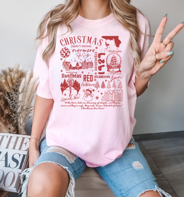 Swift Christmas Shirt featuring festive 'Christmas Tree Farm' theme for Swifties