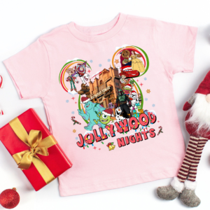 Disney Jollywood Nights Christmas Shirt featuring festive Disney design for family vacations