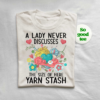 Floral Yarn Lover Shirt with colorful yarn, knitting needles, and floral design