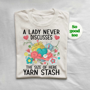 Floral Yarn Lover Shirt with colorful yarn, knitting needles, and floral design