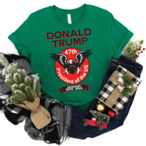 atriotic Trump 47th President tee featuring American eagle graphic