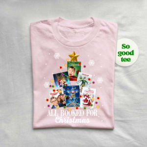 Folded Christmas 90s Movies Shirt ready for holiday season