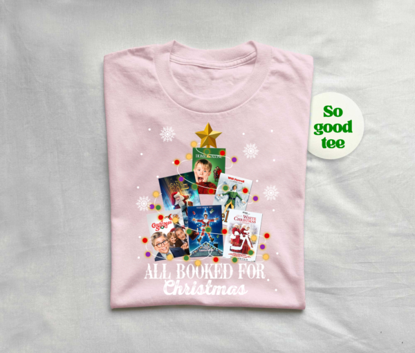 Folded Christmas 90s Movies Shirt ready for holiday season