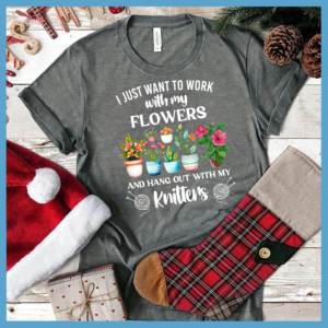 Knitting and Plant Lovers T-Shirt with Artistic Planter Design