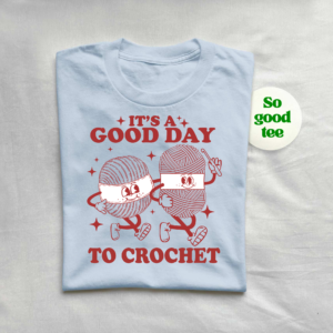 Trendy crochet-themed T-shirt for enthusiasts